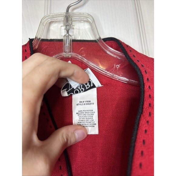 VTG 80s Dorby SZ 10 Red Vintage Blazer w Belted Waist Black Trim Princess Diana - Picture 3 of 9